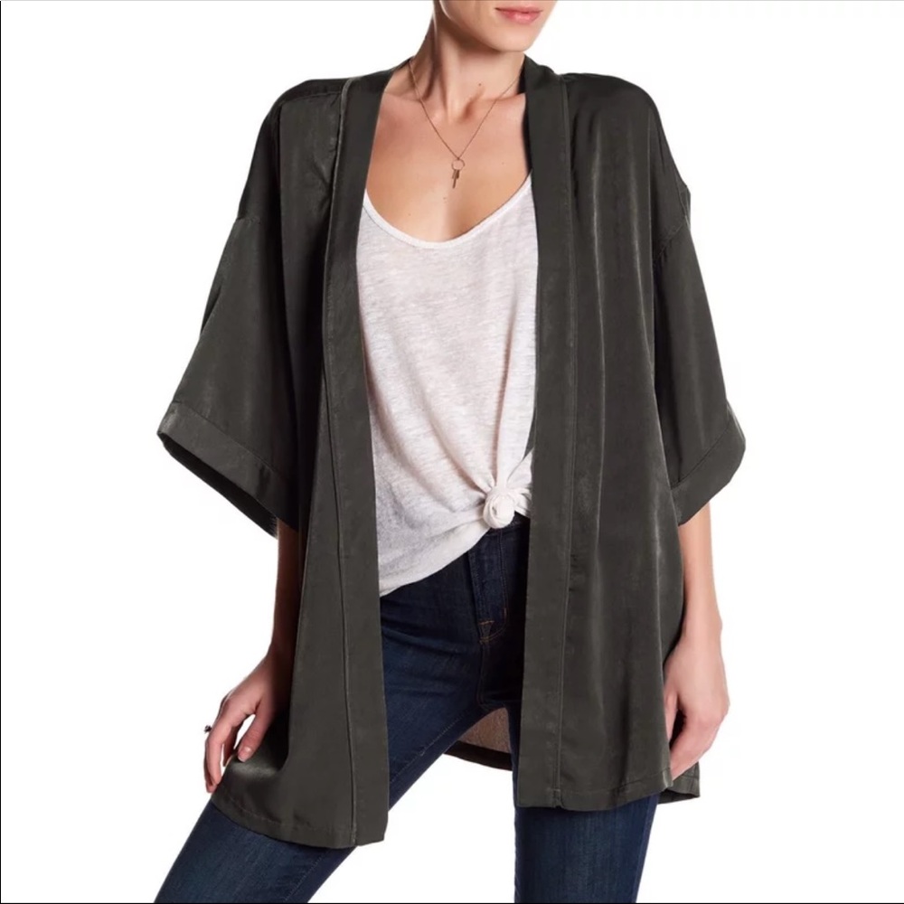 RO&DE Grey Kimono Top Small
